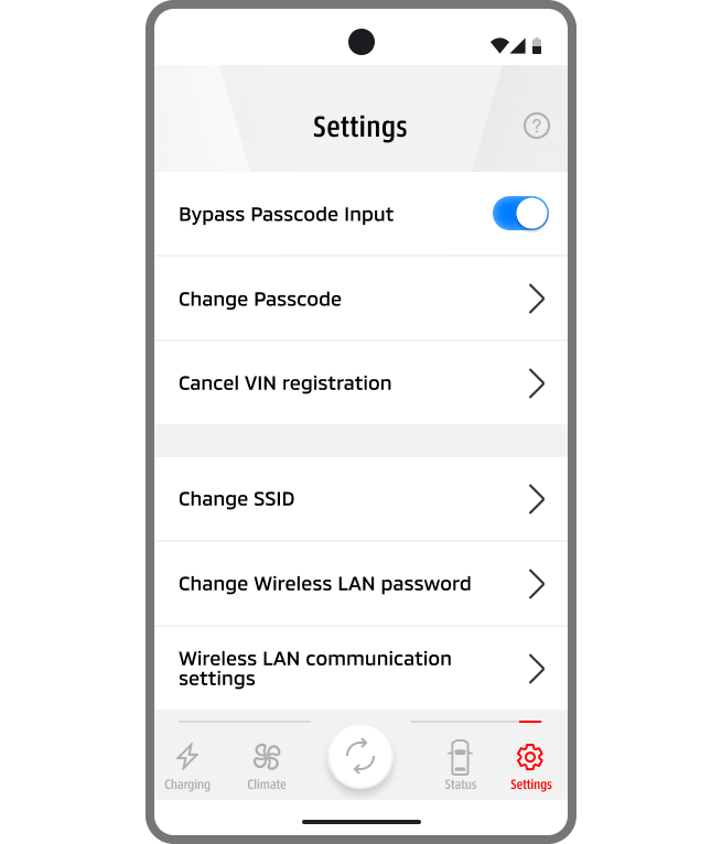 From the Settings menu you can adjust your vehicle's operational settings, and also in app settings.